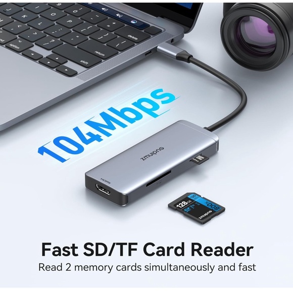 ZMUIPNG USB C Hub Adapter for MacBook Pro/Air, Dell XPS, IPad Pro, Samsung - Picture 10 of 12